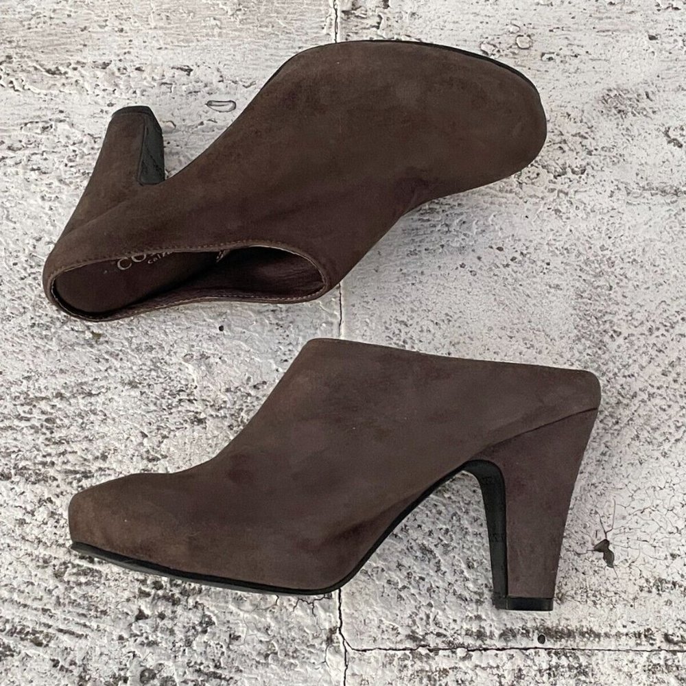 Cordani Calzature Women Mule Shoes Gray Suede Leather Heel Sandal Size 39.5 - Picture 7 of 11